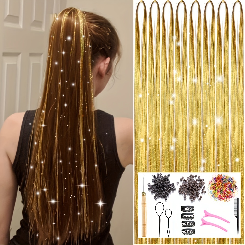 Tinsel Hair Extensions Kit with Micro Beads - Wowcher
