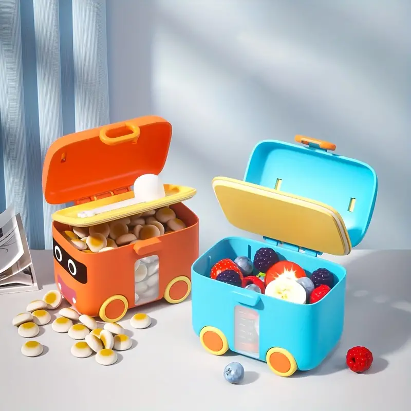 Cartoon Sealed Portable Milk Powder Storage Box For Travel, Snacks Food  Supplement Dispenser, Snacks Organizer - Temu