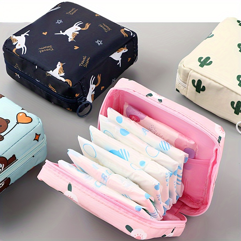 Cartoon Pattern Square Storage Bag, Versatile Sanitary Napkin Zipper Pouch,  Portable Coin Purse - Borse E Bagagli - Temu Italy