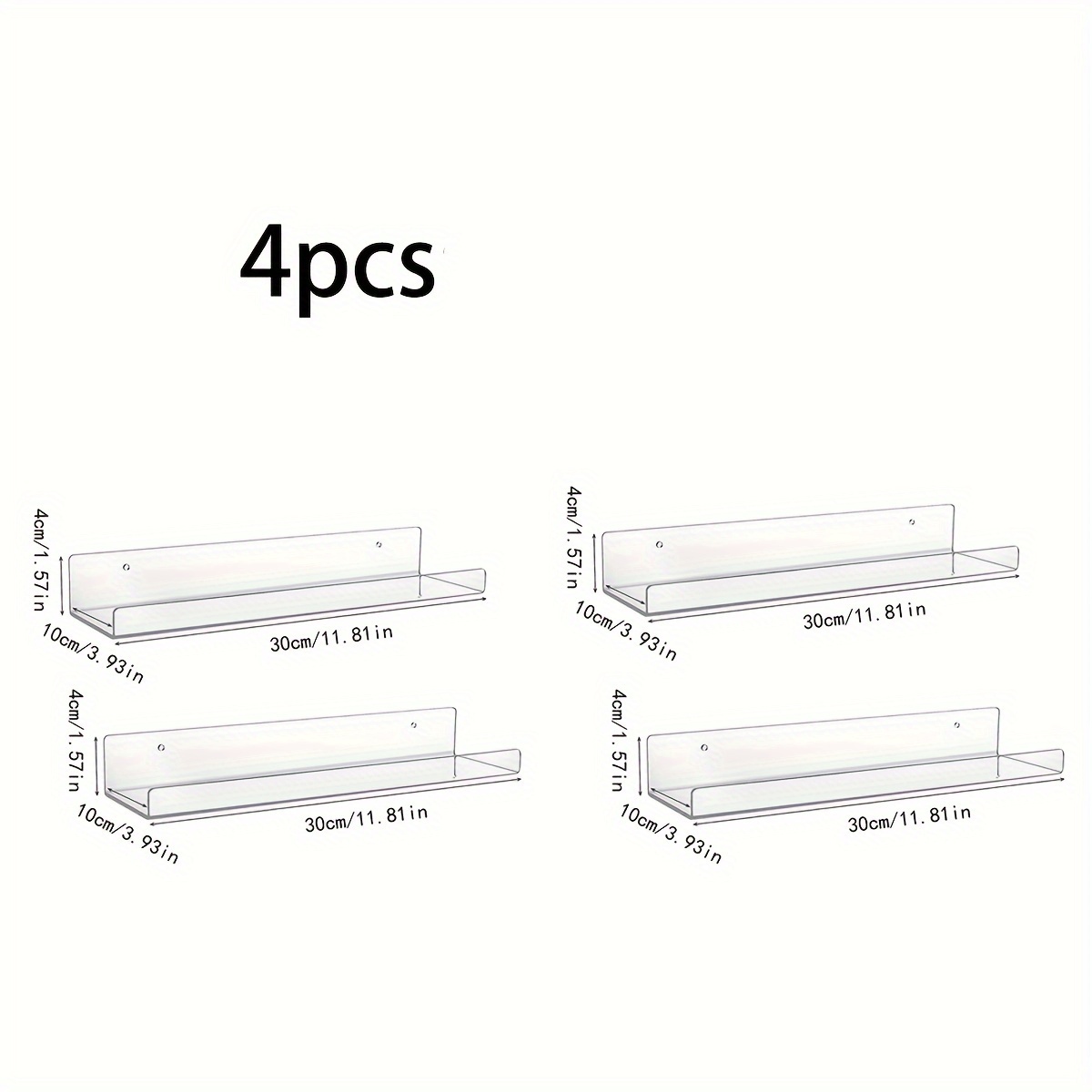 Clear Acrylic Floating Shelves For Wall Mounted Display Of - Temu