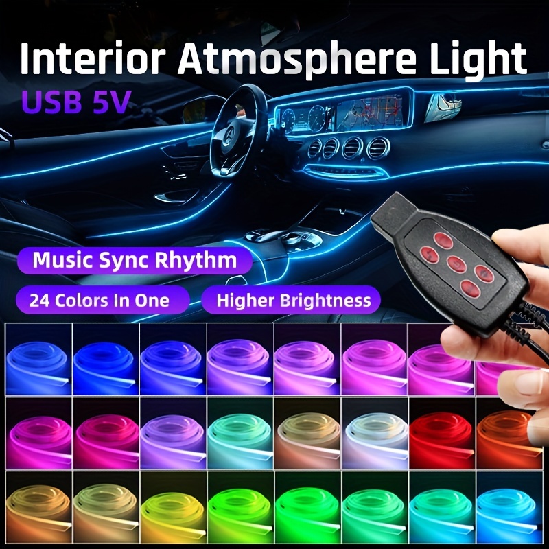 Light Car Interior Multi colors El Wire Led Strip Light - Temu