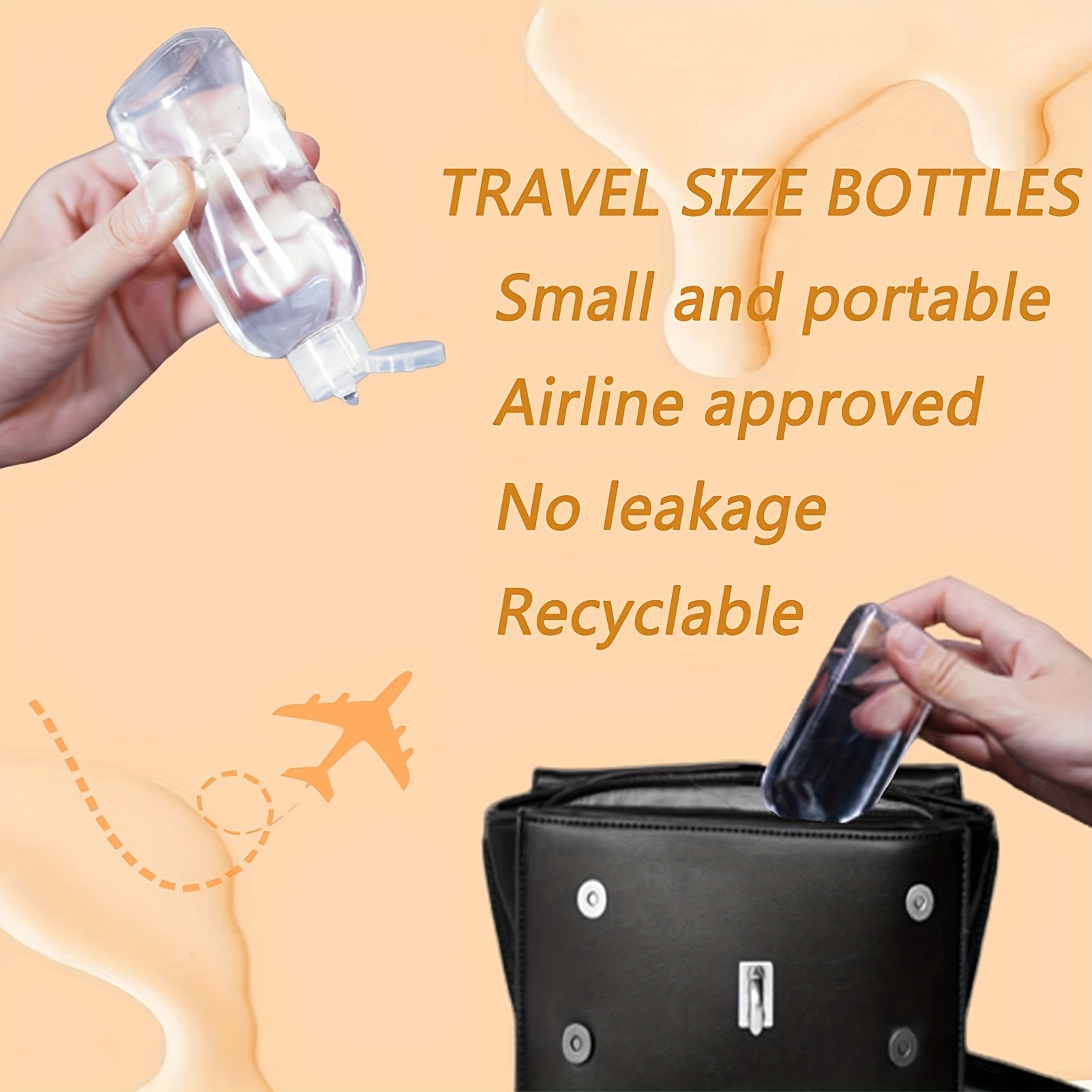 Botellas vacías de viaje para artículos de tocador, kit de botellas de aseo  de tamaño de viaje aprobadas por la TSA para líquidos, champú