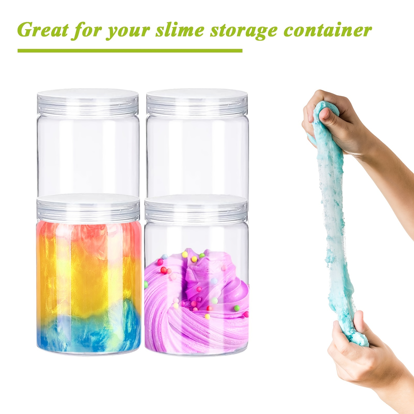 Slime Containers With Lids Plastic Jars Containers For Slime - Temu