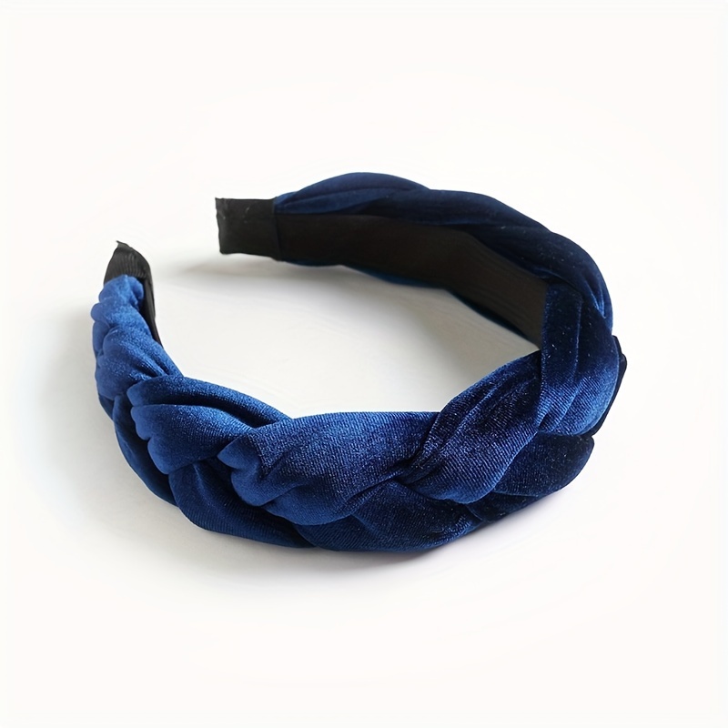 TEMU European And American Braid Headband Braided Velvet Headband Autumn And Winter Elegant Braid Velvet Braid Woven Wide-brimmed Internet Celebrity