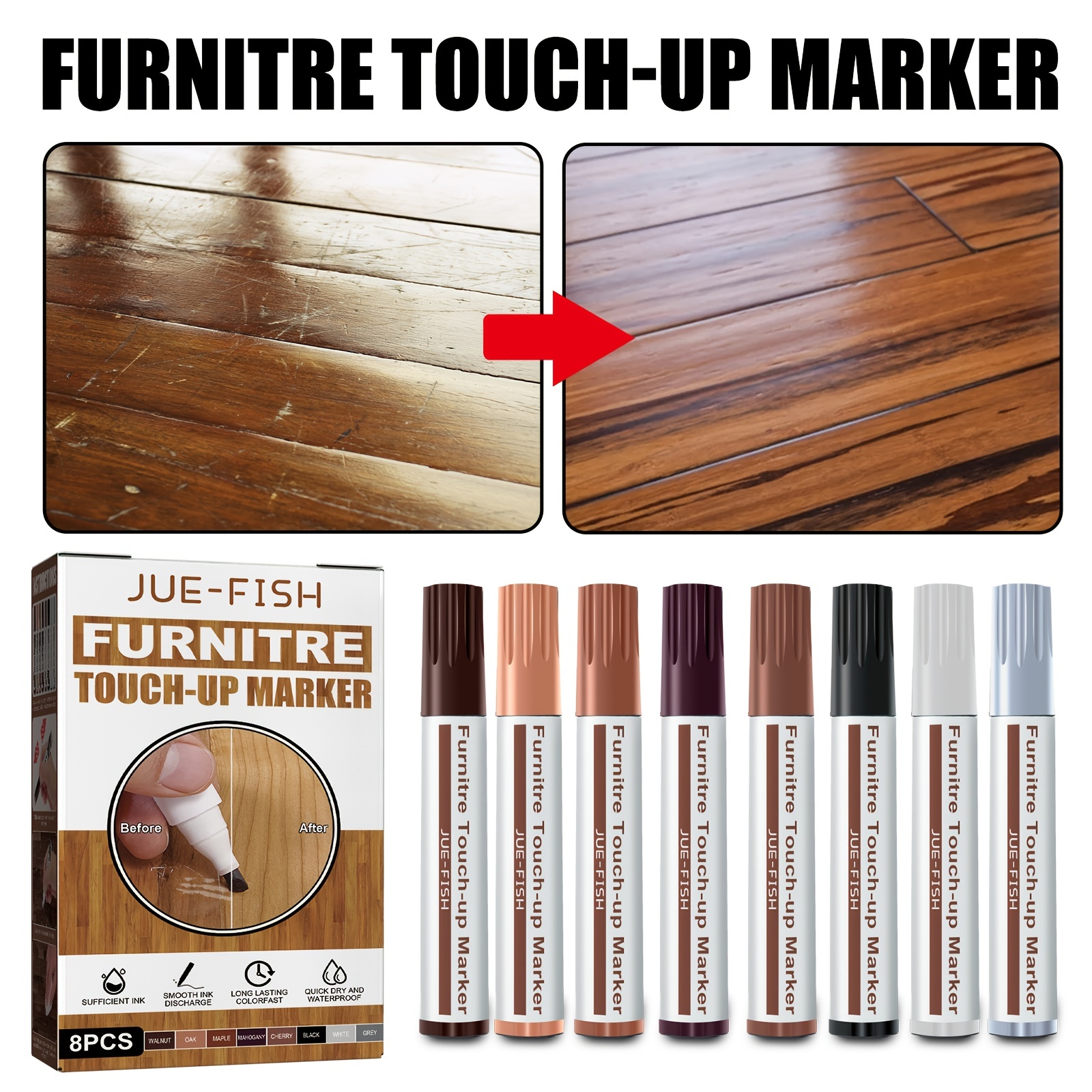 Furniture Repair Wood Cabinet Floor Touch Up Markers Crayons