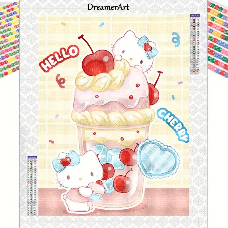Miniso Diamond Painting Kit Hello Kitty Full Round - Temu