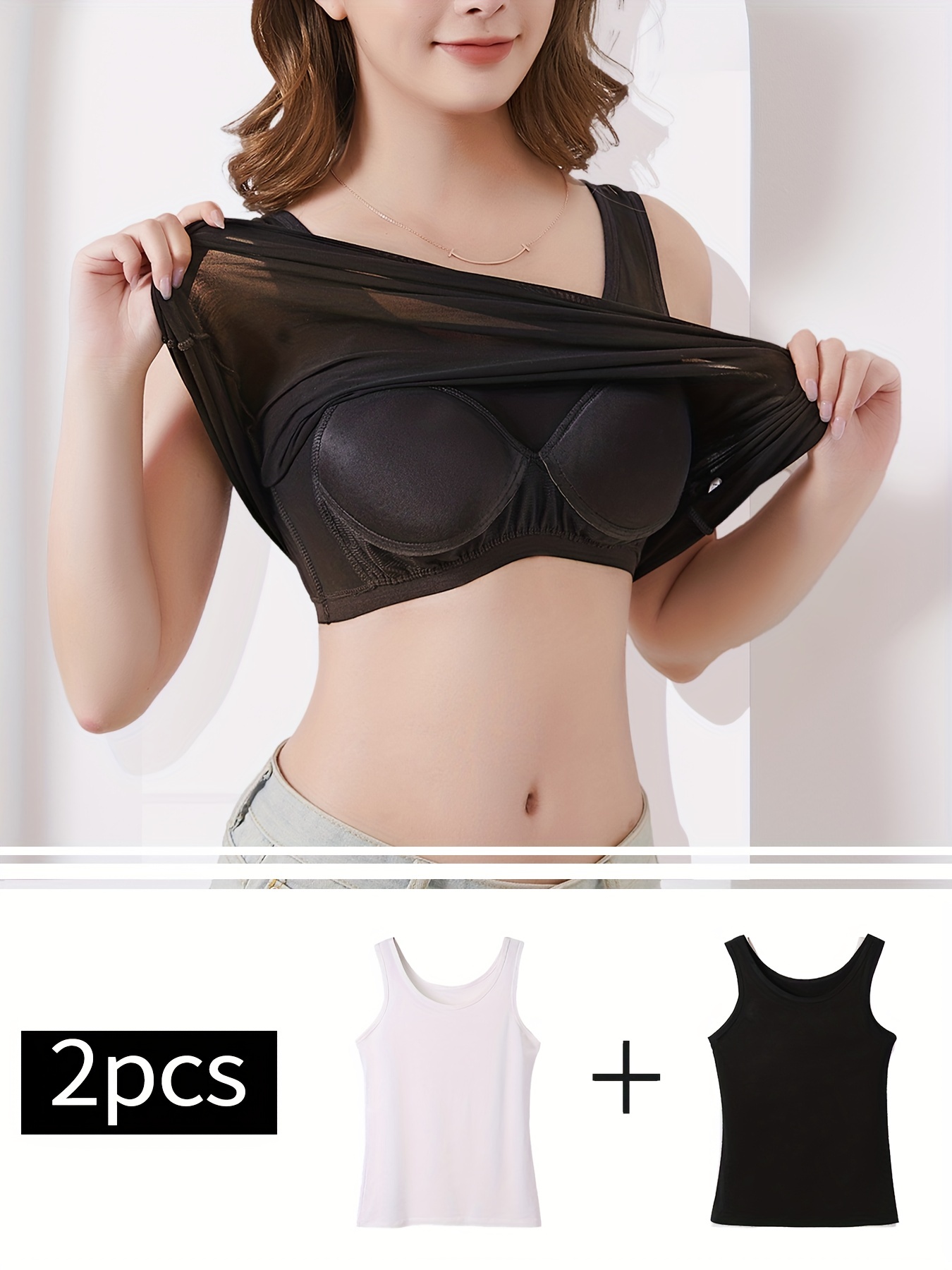 Ladies Soft and Comfy Padded Tank Tops with Built in Bra
