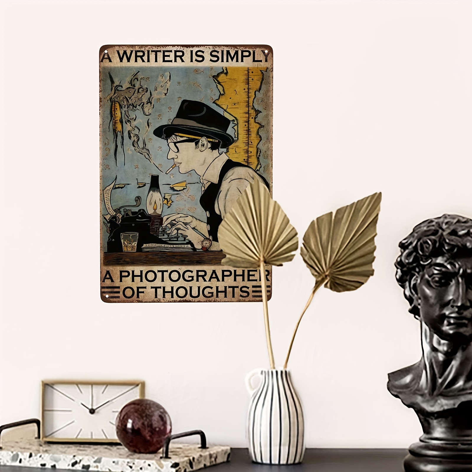 1pc Metal Sign, Vintage Art, Writer Gifts Writer Just A Thought