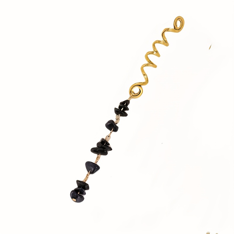 Vintage Coils Hair Ring With Crystal Beaded Tassel