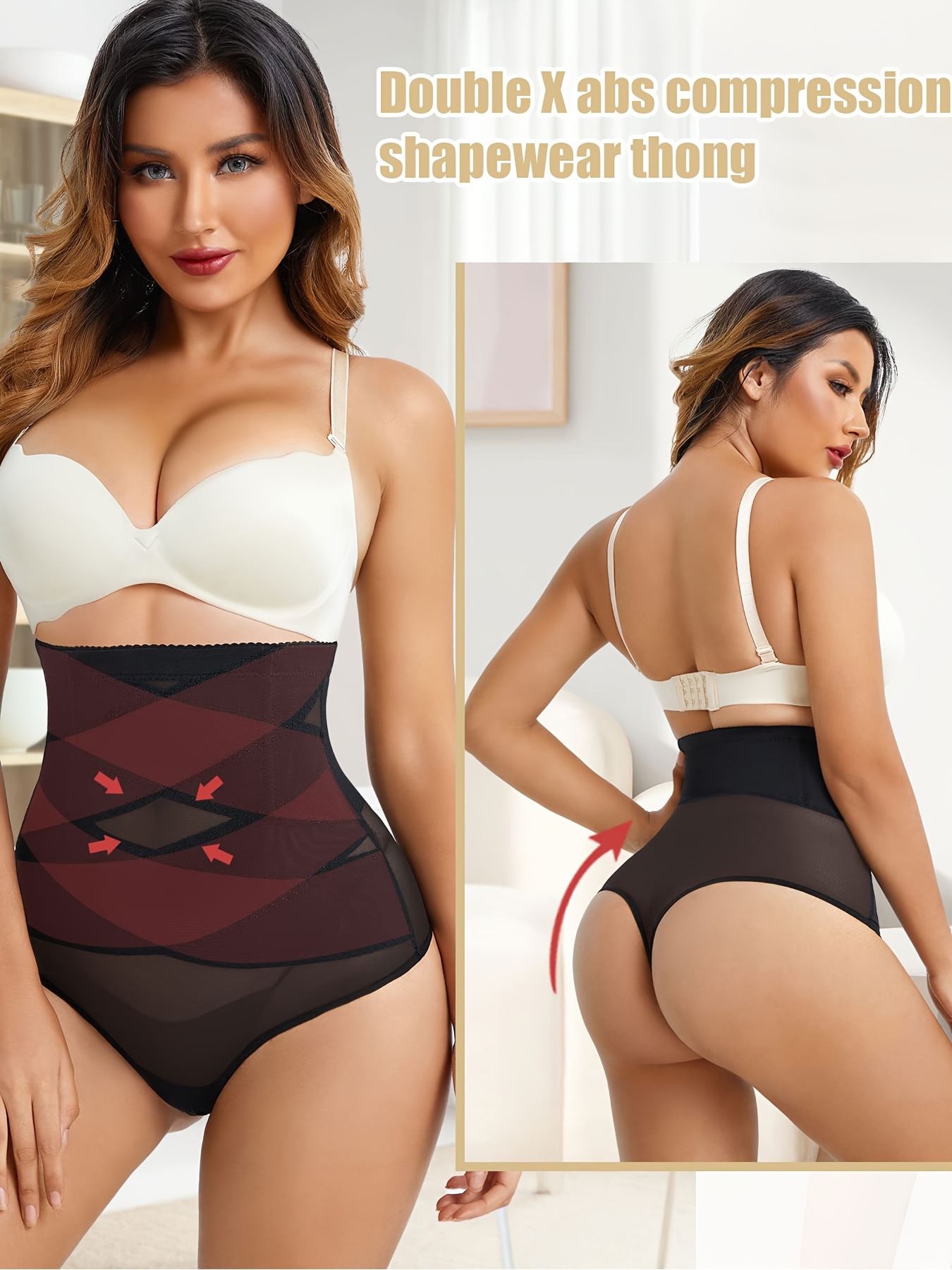 High Waist Shaping Thongs Tummy Control Compression Slimming - Temu