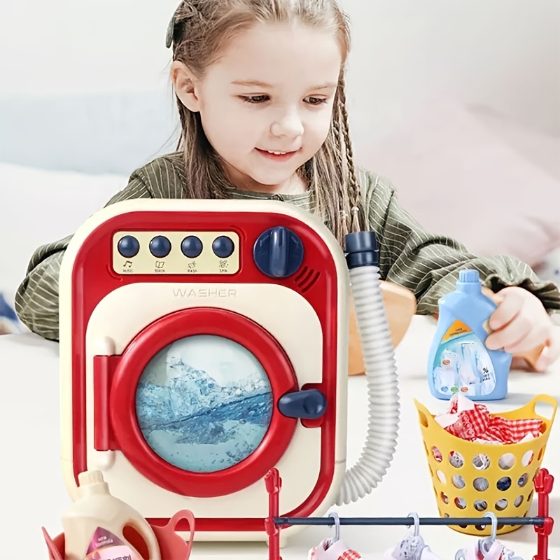 Mini Electric Washing Machine Toy Makeup Brushes Cleaning Dehydration Spin  Dryer Educational Toys - AliExpress