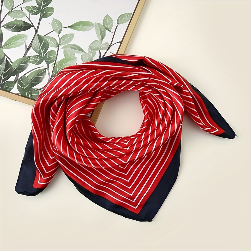 Bright Red Square Silk Scarf - 53x53cm