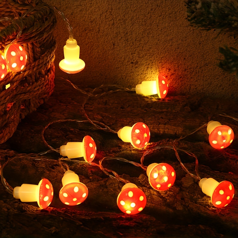 1 set 10 lights led mushroom model lights new christmas lights star lights decorative light strings details 3