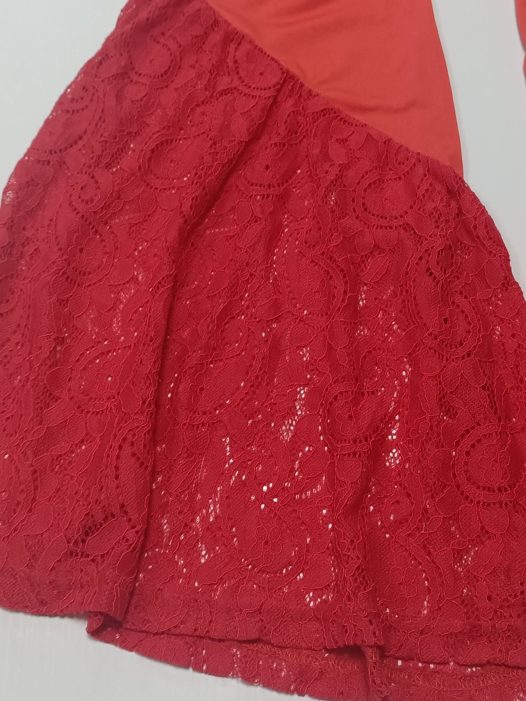 Lace Stitching Flared Leg Pants Elegant Solid High Waist Temu