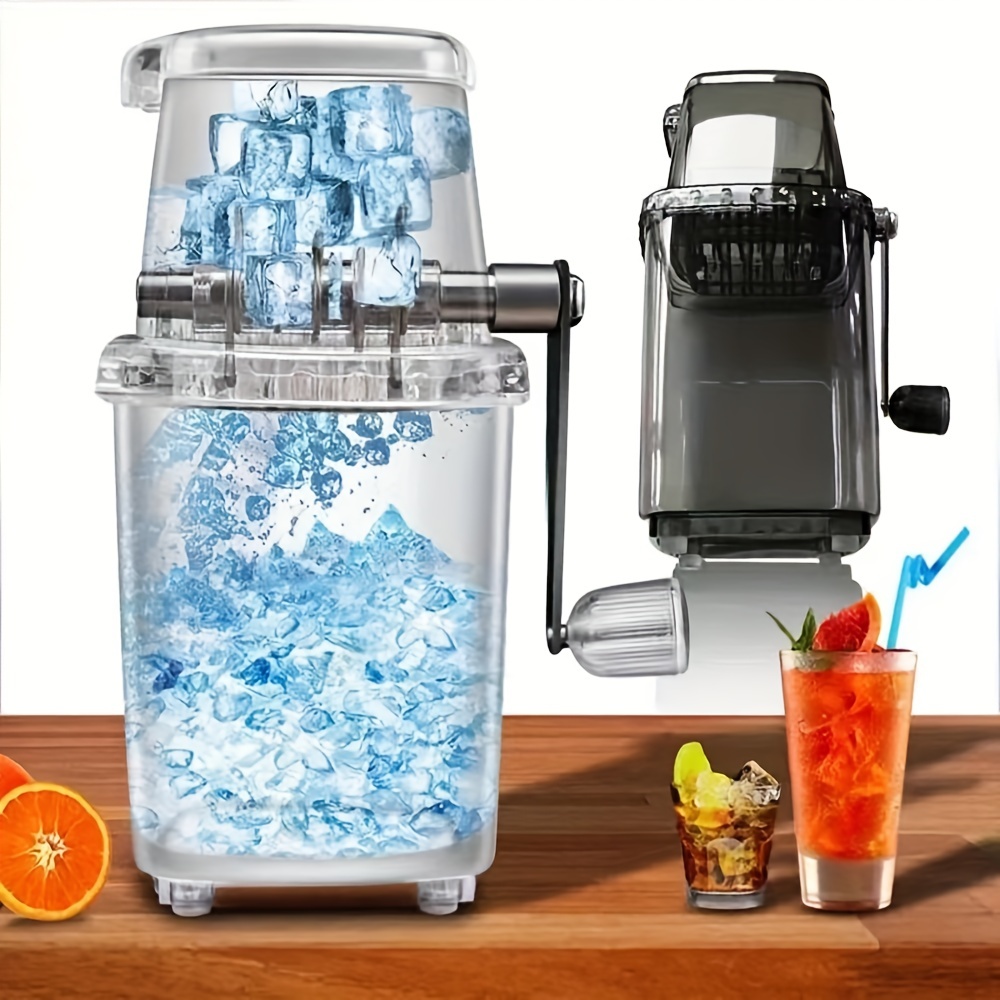 1pc small household manual ice crusher ice maker machine clear ice crusher transparent multi purpose hand cranked shaved ice machine diy hand crank ice crusher summer essential ice tool details 5