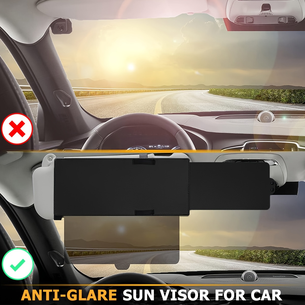Car Shade Anti Glare For Sun Extend Visor Shield Extension Driving  Universal