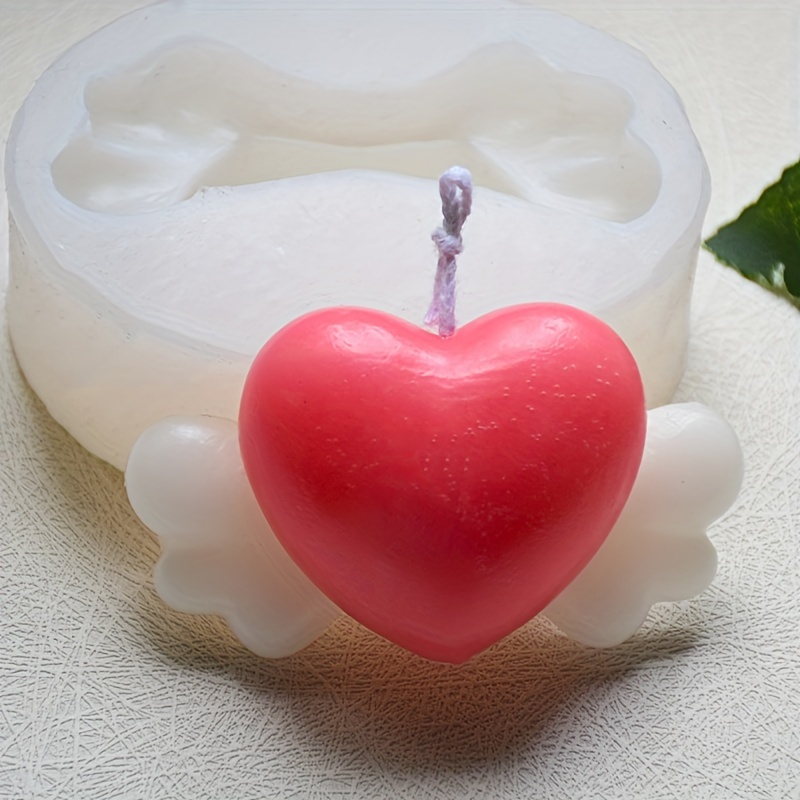 Love Heart Candle Mold Diy Aromatherapy Plaster Silicone - Temu