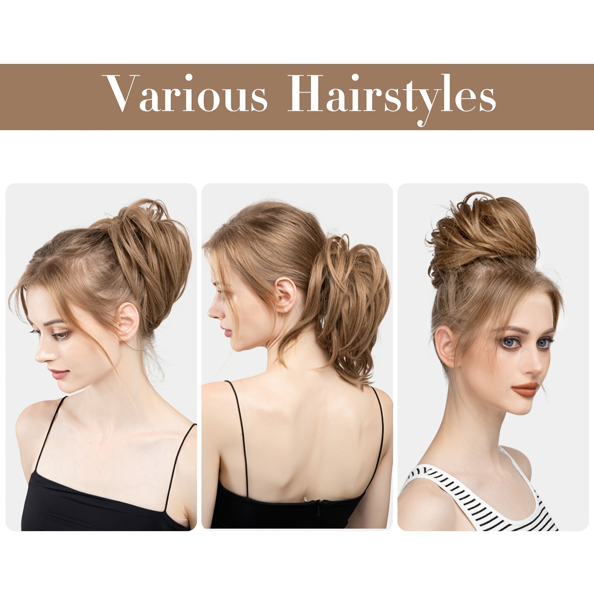 Instant Updo Hair Piece Messy Bun Short Ponytail Chignon Temu