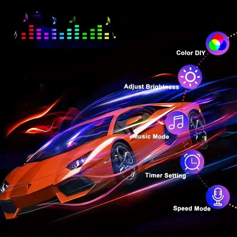 Interior Car Lights car Led Lights Car Accessories smart App - Temu