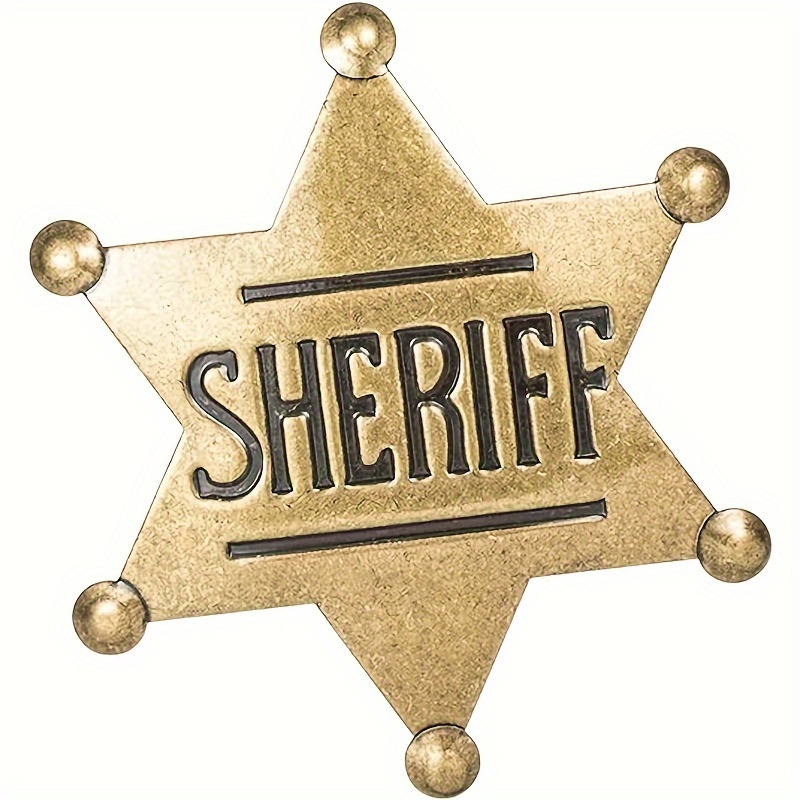 

Toy Sheriff's Badge, Metal, Cowboy Party Decoration Badge, Metal Deep Bronze - Fun Party Gift Easter Gift