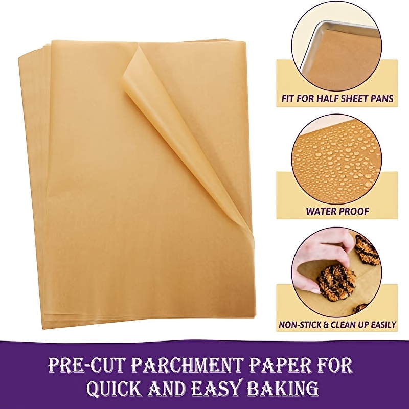 SMARTAKE 200 Pcs Parchment Paper Baking Sheets, 12x16 Inch Non-Stick Precut  Baking Parchment, Suitable for Baking Grilling Air Fryer Steaming Bread