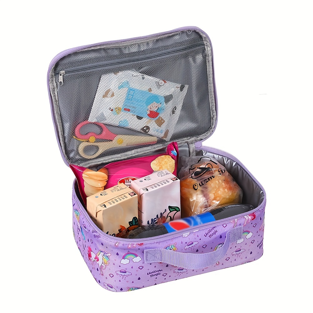 Kawaii Unicorn Rainbow Lunch Bag For Girls Picnic Bag Portable