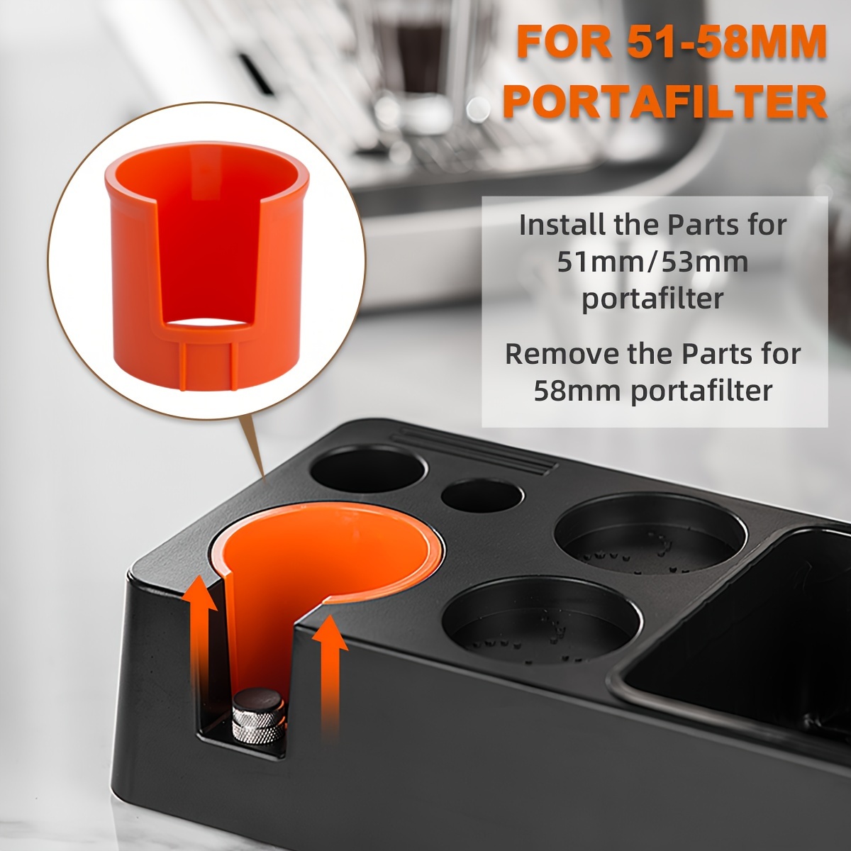  Coffee Bar Accessories and Organizer,Portafilter Stand Fits  51/58mm Coffee Portafilter,Espresso Accessories, Kitchen, Bar,Cafe,Counter  Storage Display and Collection: Home & Kitchen