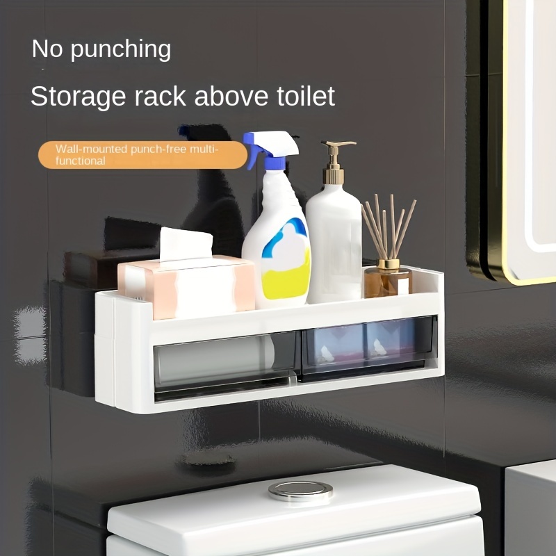 Shelf Above The Toilet Tank Bathroom Organizer Punch-free Storage
