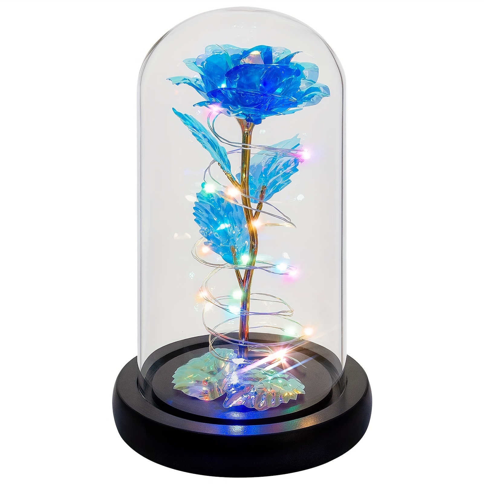 Christmas Rose Gifts for Women Galaxy Rose Enchanted Crystal Flower Gift in  Glass Dome with Light Unique Birthday Xmas Gifts for Women Mom Grandma