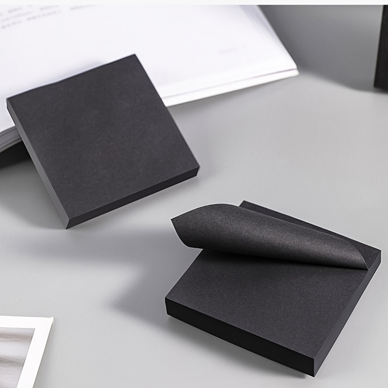 Creative Black Minimalist Sticky Notes Black Message Notes - Temu