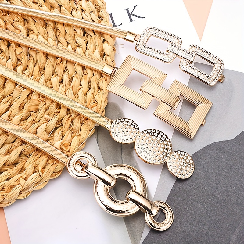 Metal Buckle Waist Belts - Ladies Dress Chain Belt Women Fashion Belts 1pc  Set