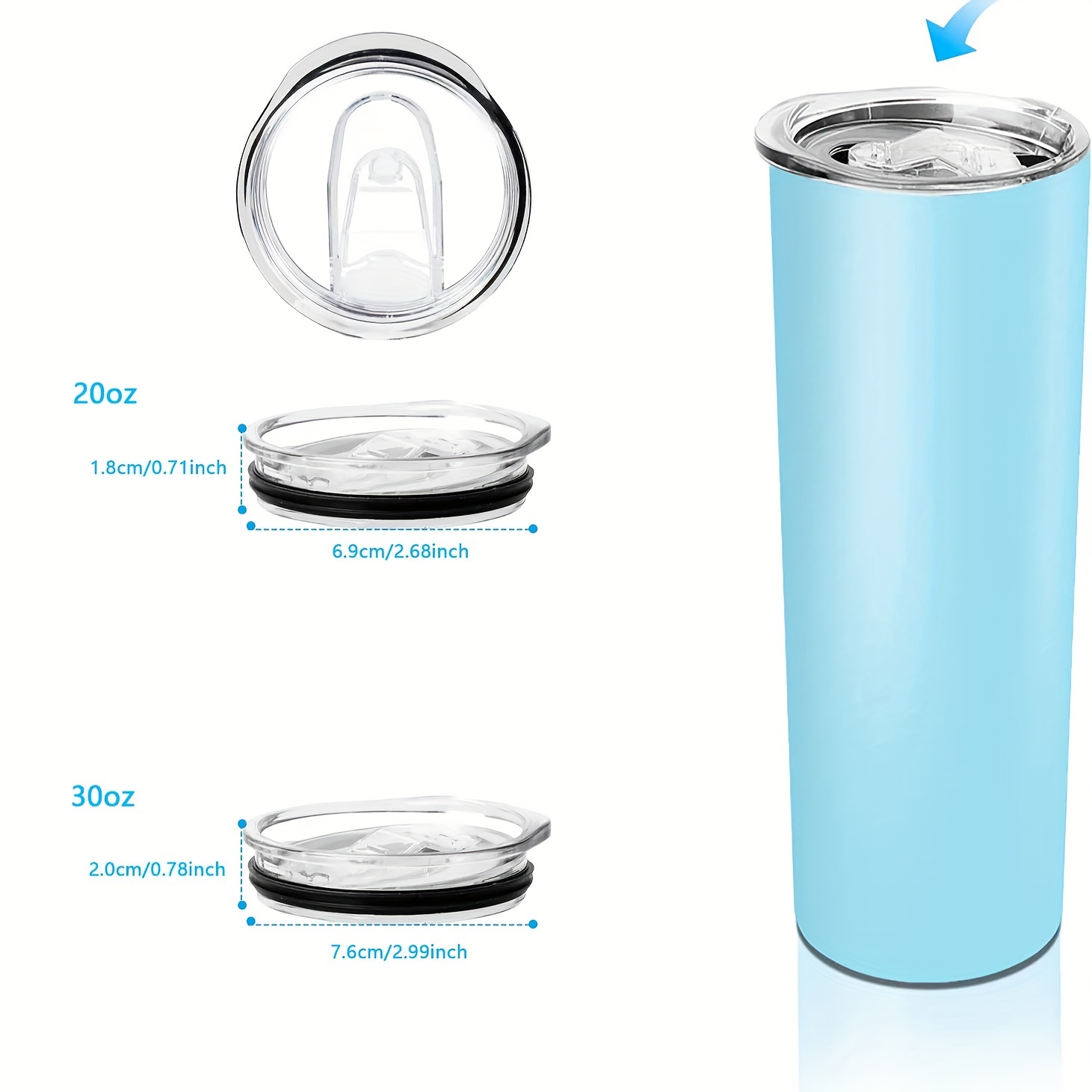 2 Pcs Skinny Tumbler Lid Replacement 40 OZ Compatible Stanley Cup