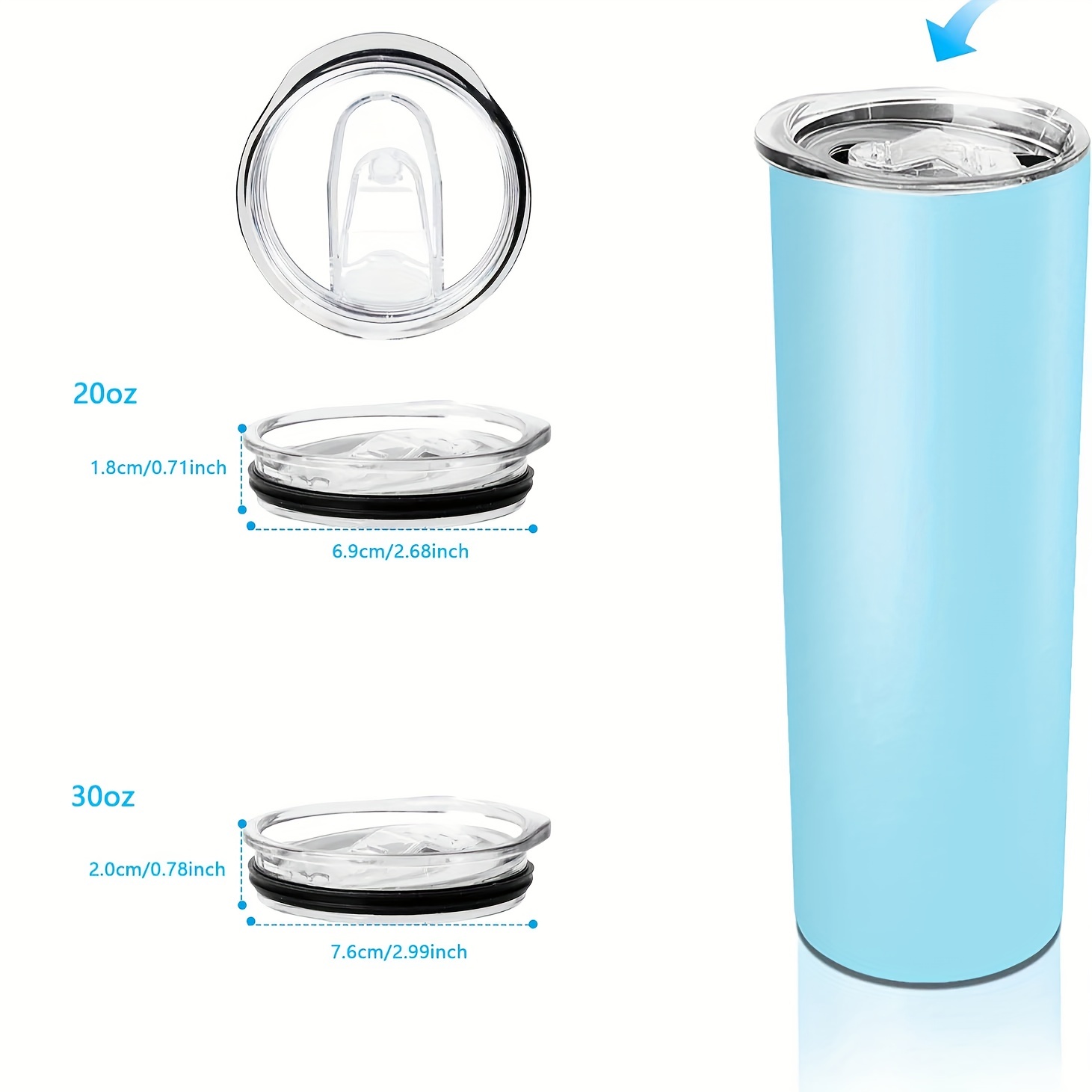 20/30 Oz Tumbler Replacement Lids Spill Proof Splash Resistant