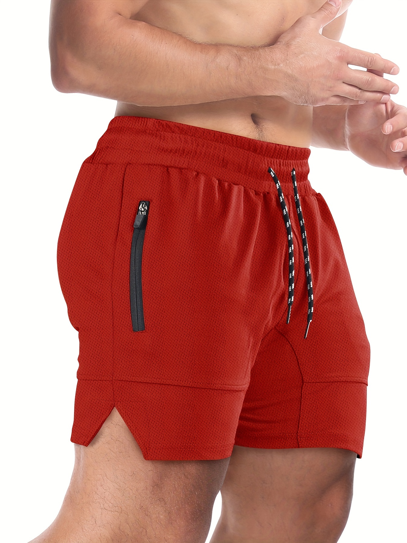 Quick Drying Comfy Shorts Men's Casual Zipper Pockets - Temu
