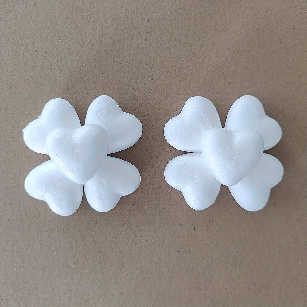  10pcs Craft Foam Hearts Heart-Shaped Polystyrene Foam Ball  Polystyrene Foam Heart for Arts Craft Use DIY Ornaments Wedding Decorations  6cm (White) : Arts, Crafts & Sewing
