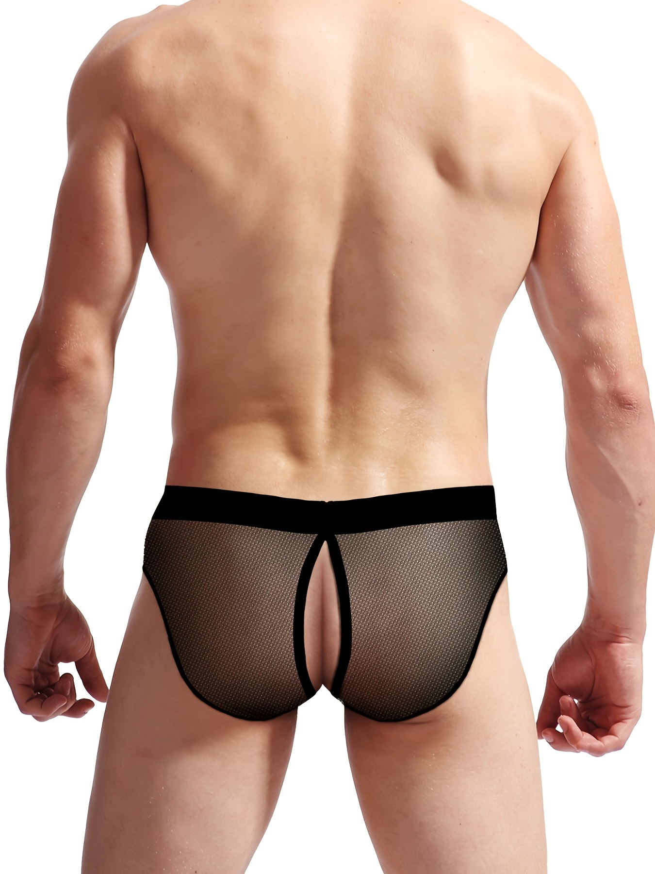 Sexy Transparent Thong Panties Women Lace See Through Crotch Mesh