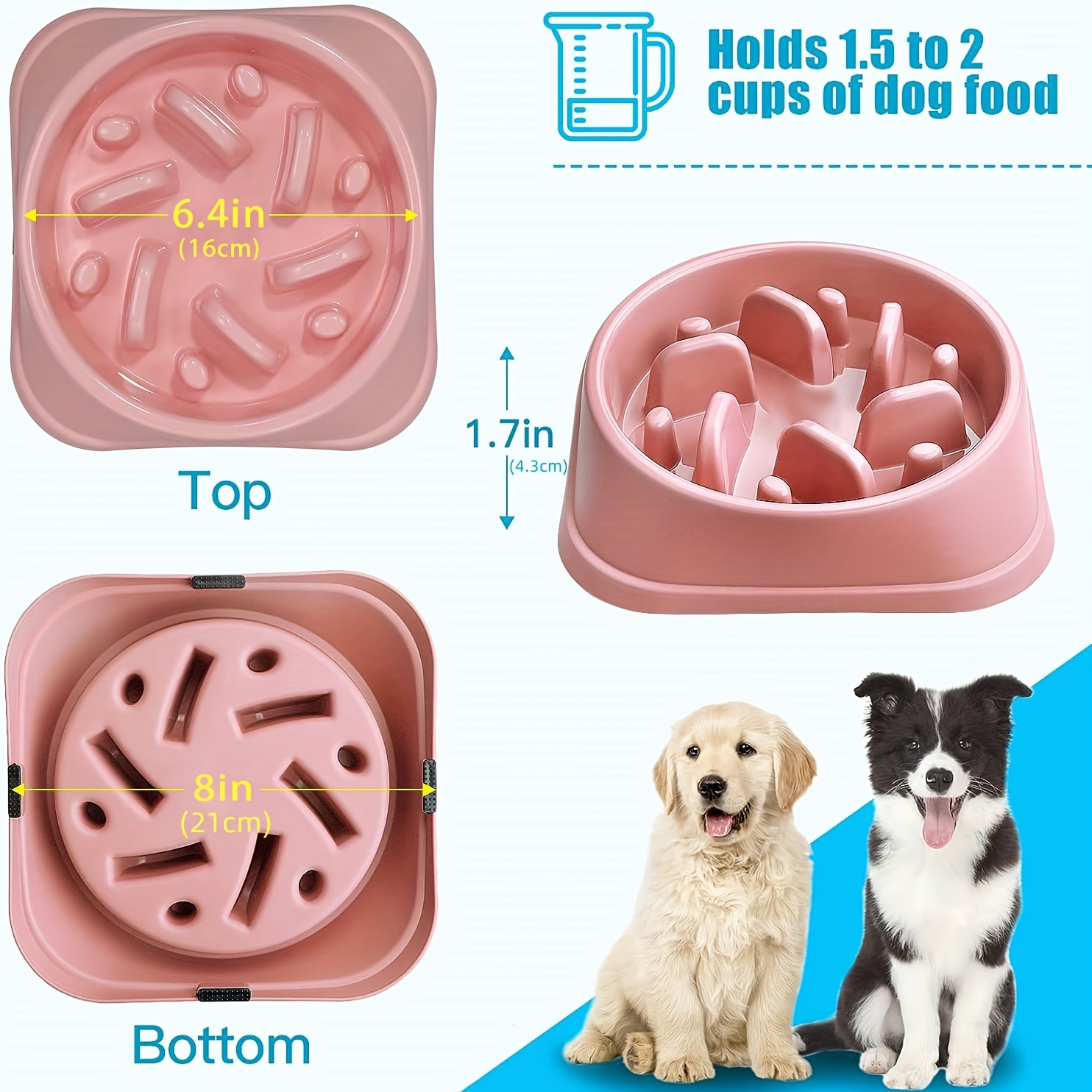 Slow Feeder Dog Bowl Anti Vomiting Dog Puzzle Food Bowl - Temu