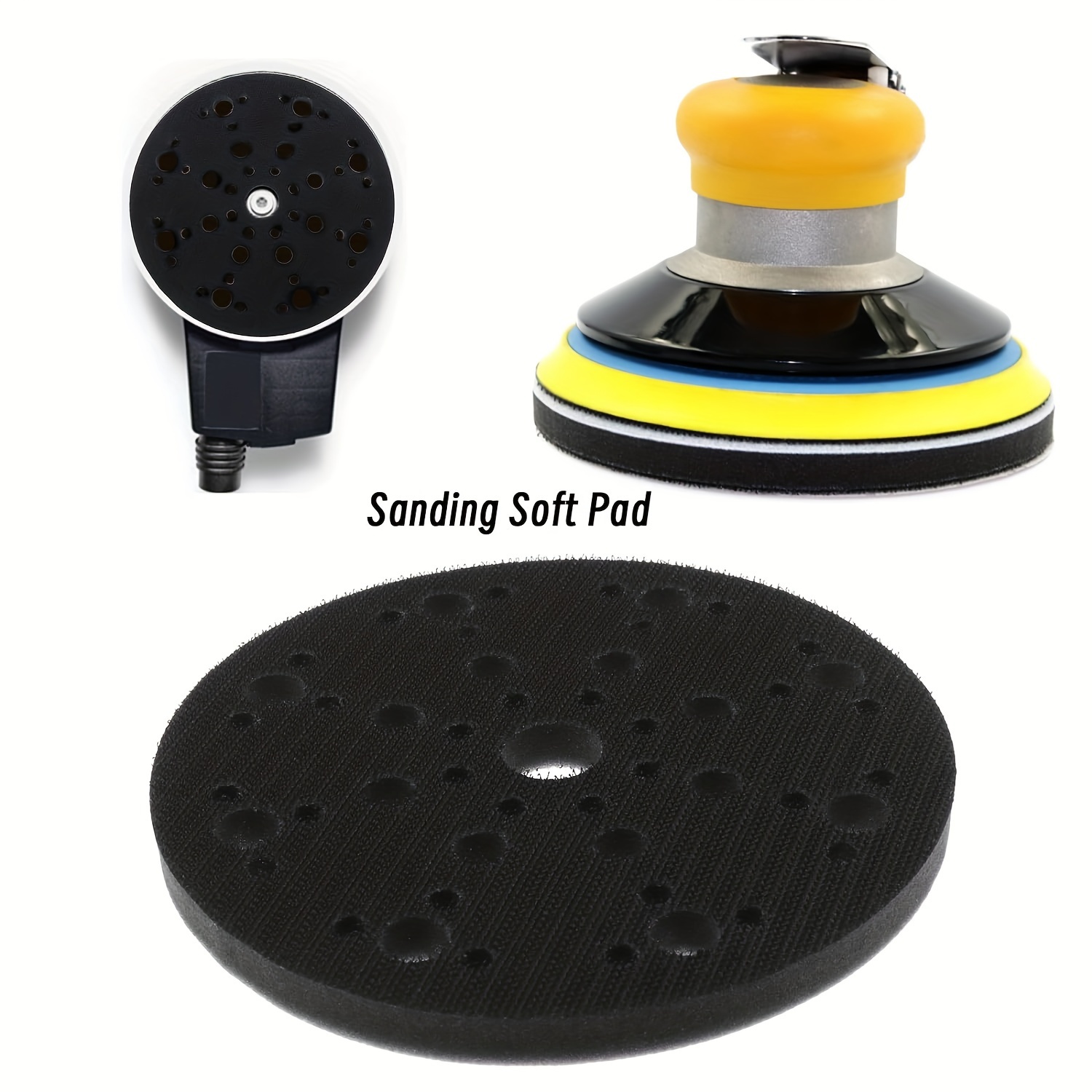 

1pc Soft Sponge Interface Pad, Hole Hook Ring Sanding Disc Polishing Pad, Polishing Buffer Pad, Polishing Disc Soft Pad, Dry Mill Self-adhesive Sponge Sandpaper Pad, Flocking Protection Pad