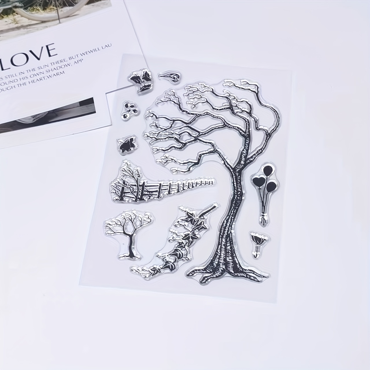 Branches Fences Balloons Clear Stamps for Card Making Decorations