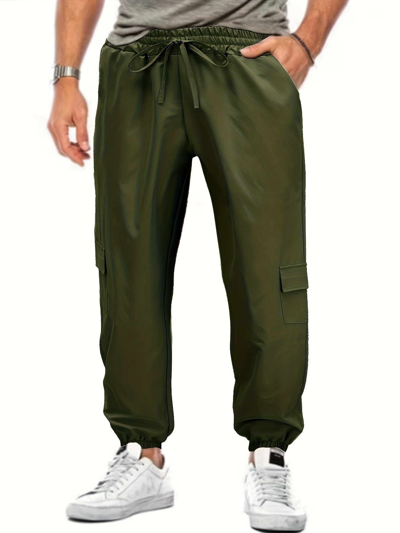 Men's Tapered Multi-pocket Cargo Trousers Slim Fit Slacks Harem Pants Sport  New