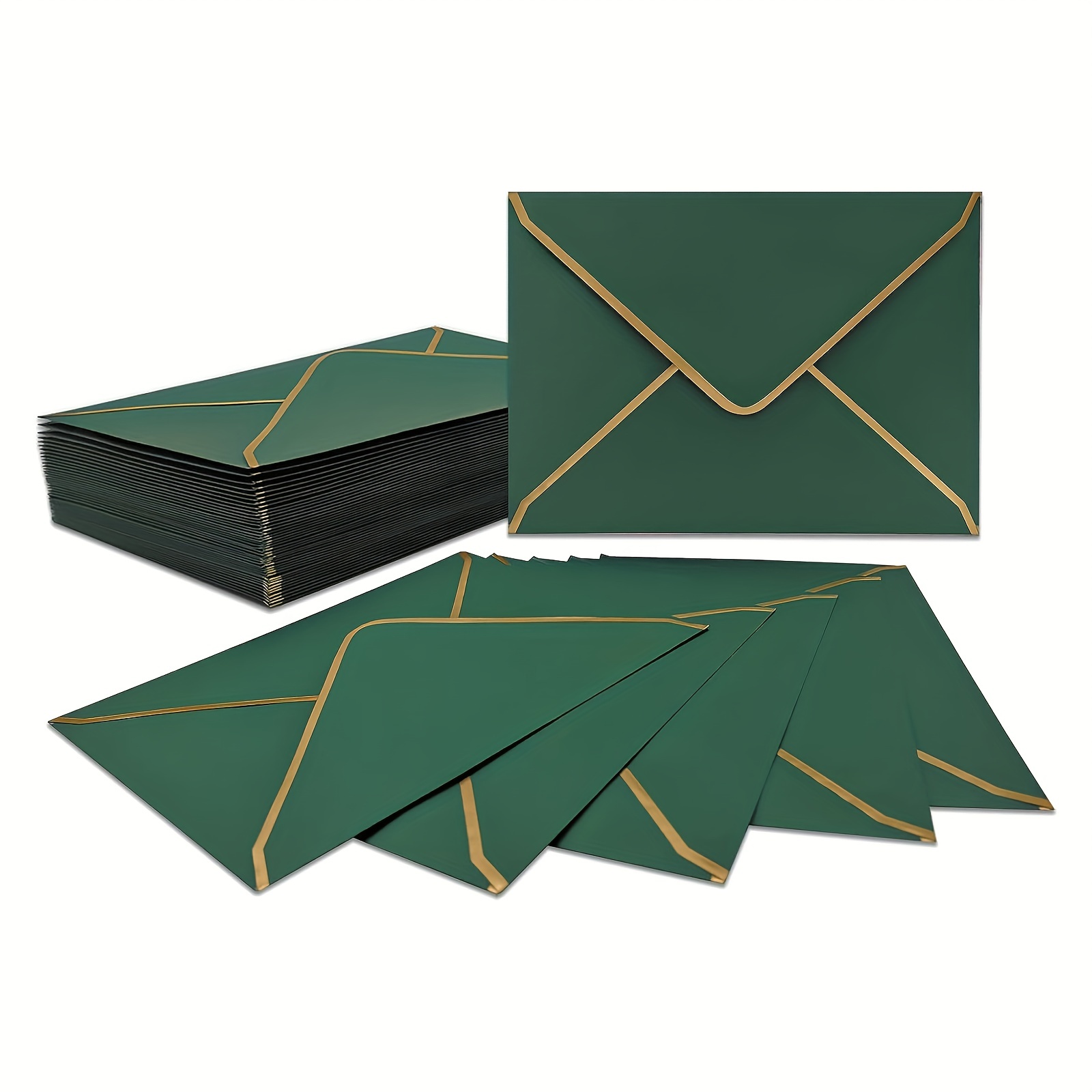 10pcs Square and Rectangle Green Velvet Envelope for 5x7 inch and