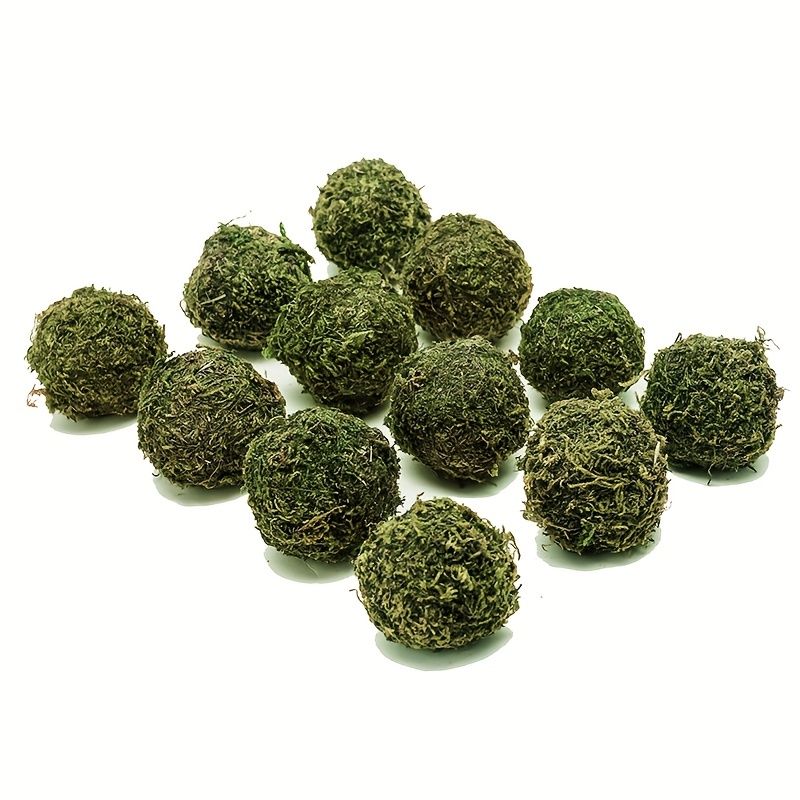 Natural Green Faux Moss Ball Decorative Bowl Filler - Set of 3