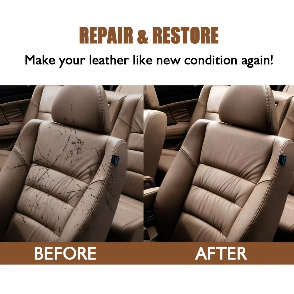 Liquid Leather Repair and Re-color Kit for all Vinyl & Leather. Restores to  new condition; Car Seats, Boats, Upholstery, Sofas, Chairs, Leather Coats