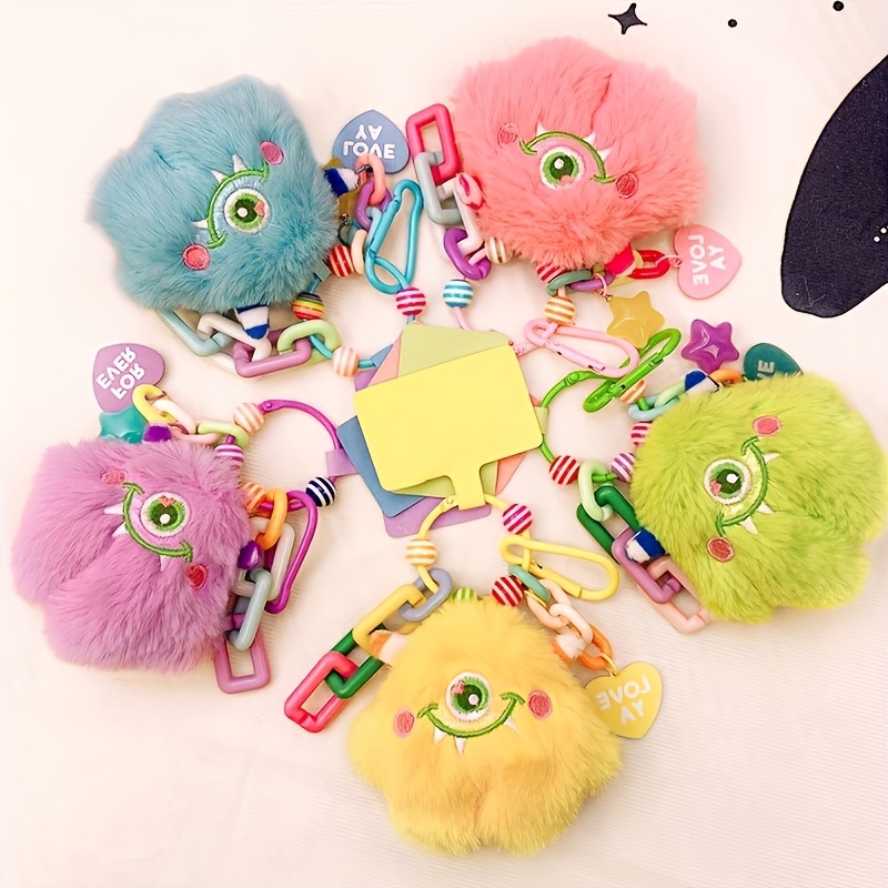 Plush Toy Keychain Cartoon Funny Big Eye Little Monster - Temu Japan
