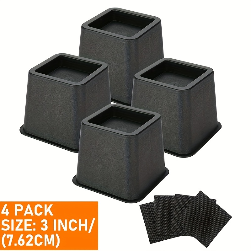 Nktier 4pcs 2in Bed Risers,Heavy Duty Furniture Risers for Sofas Stackable Bed Lifts Risers,Bed Lifters for Chair Desk Leg Fridge,Lifts Up to 1300 lbs