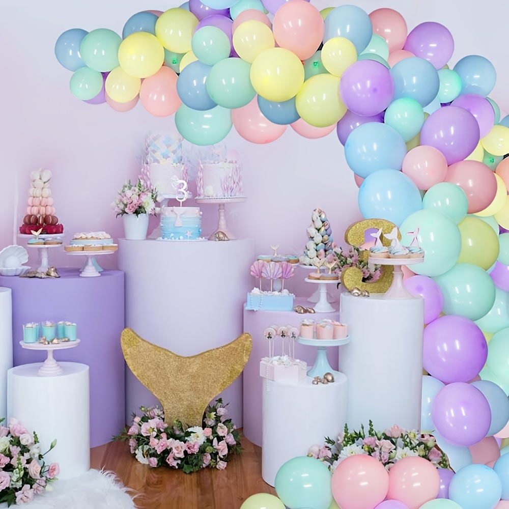 107pcs, Diy Pastel Rainbow Balloons Garland Kit, Birthday Decor