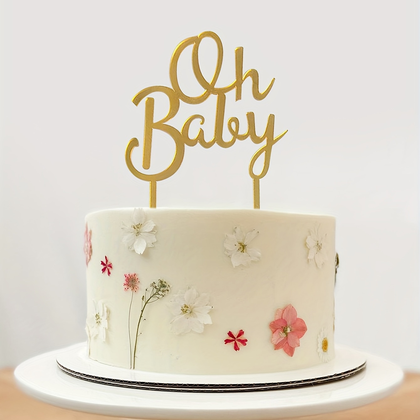 Mirrored Golden Oh Baby Cake Topper Baby Birthday Party - Temu