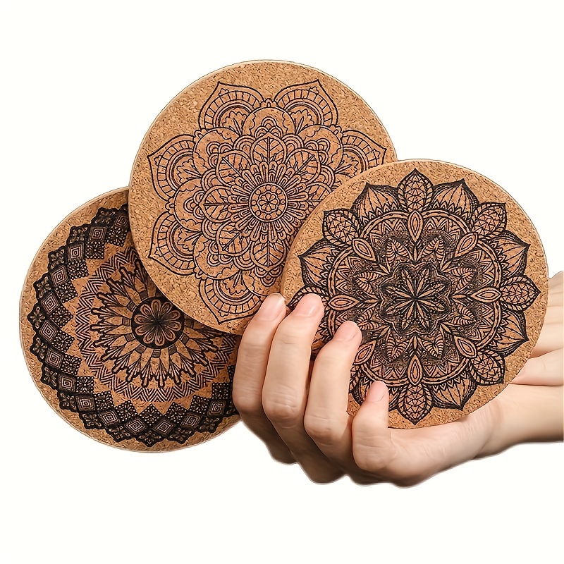 Absorbent Cork Coasters for Drinks (Round) - Set of 12, Bulk