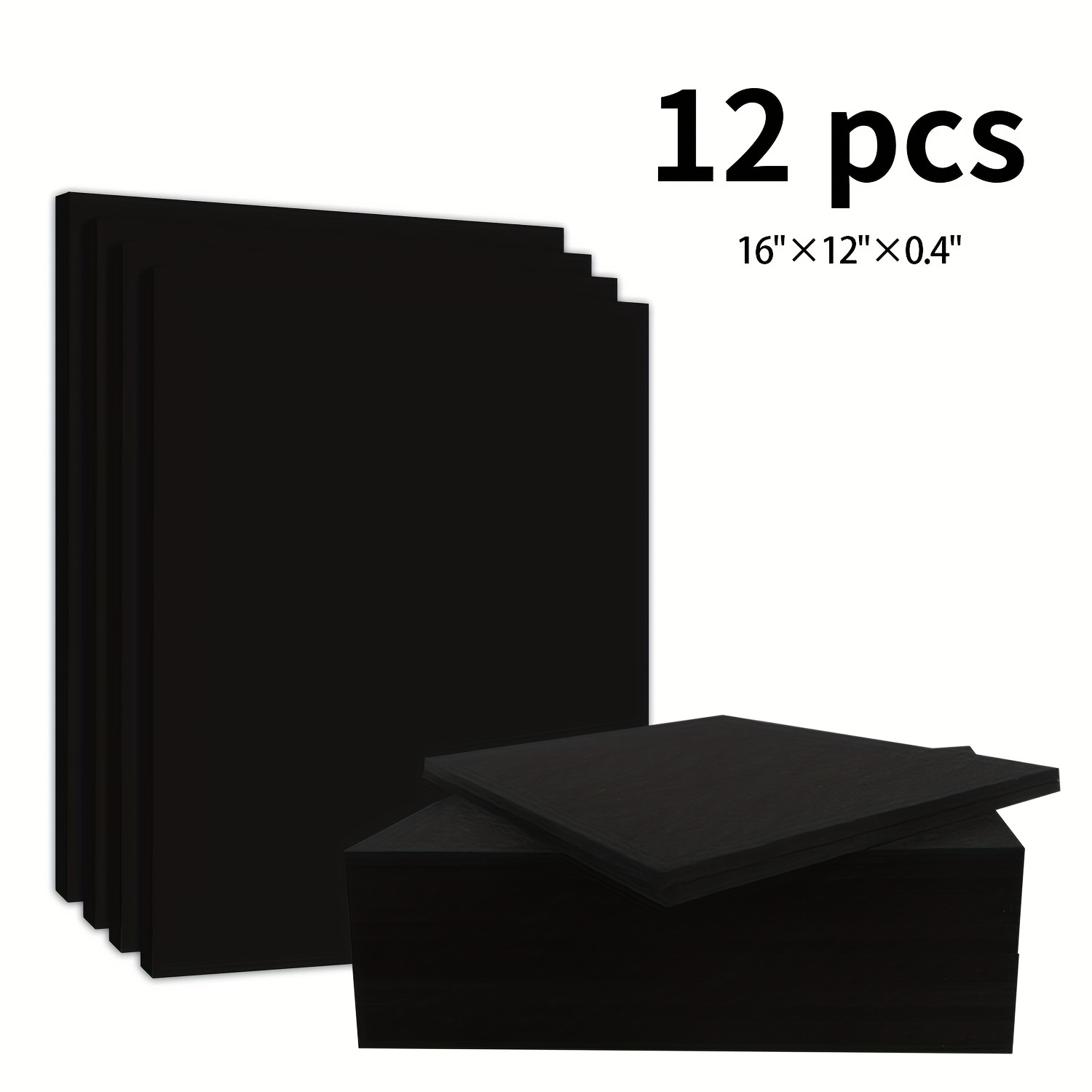 12 packs acoustic panels non self adhesive soundproof insulation panel sound absorbing noise reduction pads sound reducing foam for office door walls black