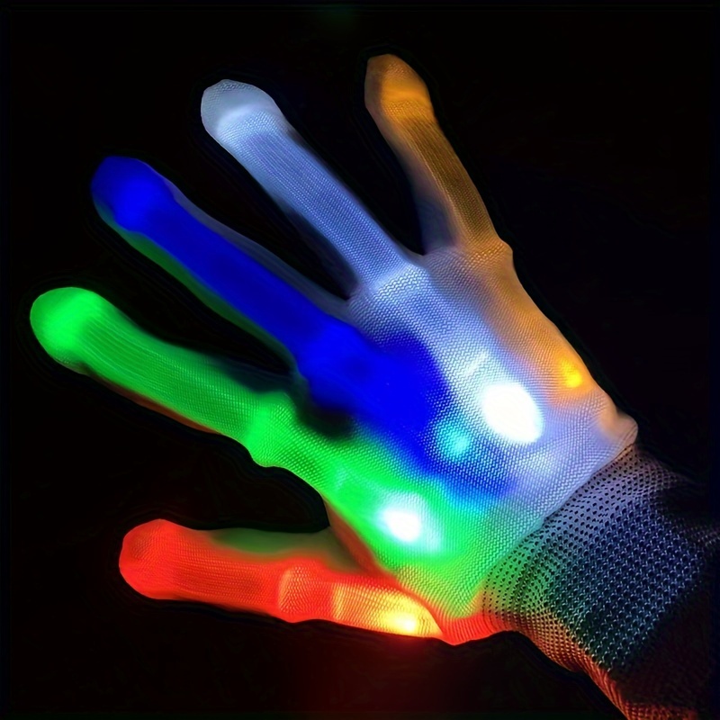 5 Colors 6 Modes Flashing Led Gloves Cool Fun Light Up Finger Toys